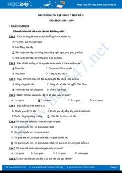 Đề cương ôn tập thi HK2 môn GDCD 7 Trường THCS - THPT Võ Nguyên Giáp năm học 2018 - 2019