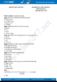 Đề kiểm tra 1 tiết Chương 5 môn Hóa học 9 năm học 2018 - 2019 Trường THCS Suối Ngô