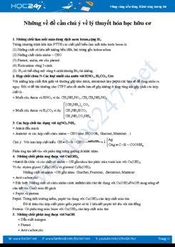Những vấn đề cần chú ý về lý thuyết Hóa học Hữu cơ