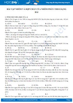 Bài tập Nhôm và hợp chất của nhôm phân theo dạng bài