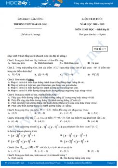 Đề kiểm tra 1 tiết Chương 1 Hình học 11 Trường THPT ĐĂK GLONG năm học 2018 - 2019
