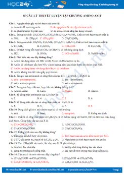45 Câu lý thuyết luyện tập chương Amino axit