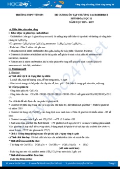 Đề cương ôn tập chương Cacbohidrat môn Hóa học 12 năm 2018 - 2019 Trường THPT Tứ Sơn
