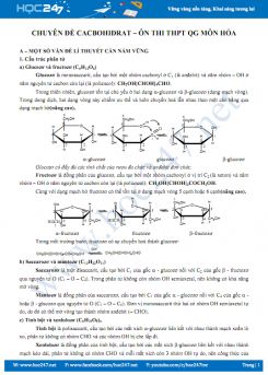 Chuyên đề cacbohidrat - Ôn thi THPT QG môn Hóa học