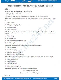 Bộ 2 đề kiểm tra 1 tiết HK1 môn Ngữ văn lớp 6 năm 2019