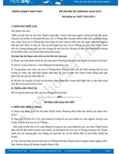 Đề thi HK1 môn Ngữ văn lớp 6 năm 2018-2019, Phòng GD&ĐT Thái Thụy