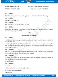 Đề thi HK2 môn Ngữ văn lớp 6 năm 2018-2019, Trường THCS Hòa Chính