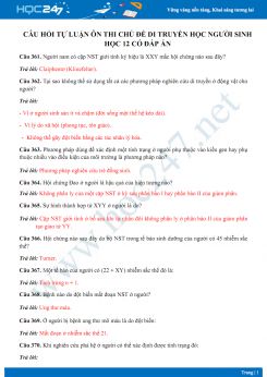 Câu hỏi tự luận ôn thi chủ đề Di truyền học người Sinh học 12 có đáp án