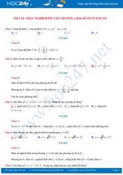 150 câu trắc nghiệm ôn tập Chương 2 Đại số 10 có đáp án chi tiết