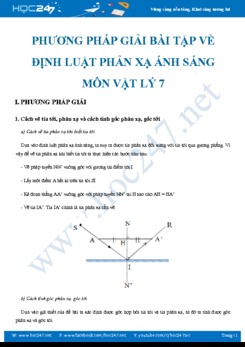 Phương pháp giải bài tập về Định luật phản xạ ánh sáng môn Vật lý 7