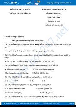 Đề thi chất lượng Học kì 2 môn Vật lý 6 năm 2019 trường THCS La Văn Cầu