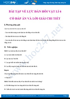 Bài tập về Lực đàn hồi có đáp án và lời giải chi tiết môn Vật lí 6