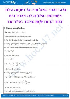 Tổng hợp các phương pháp giải bài toán có Cường độ điện trường tổng hợp triệt tiêu