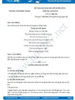 Đề thi HSG môn Ngữ văn lớp 6 năm 2019, Trường THCS Đông Thành