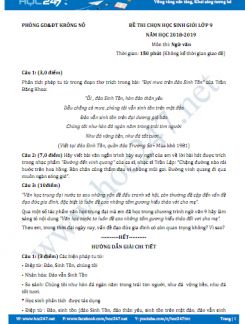 Đề thi HSG môn Ngữ văn lớp 9 năm 2019, Phòng GD&ĐT Krông Nô