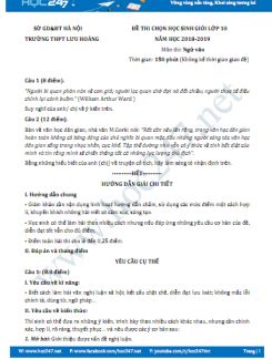 Đề thi HSG môn Ngữ văn lớp 10 năm 2019, Trường THPT Lưu Hoàng