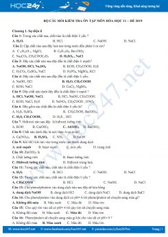 Bộ câu hỏi kiểm tra ôn tập môn Hóa học 11 - Hè năm 2019