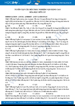 Tuyển tập câu hỏi trắc nghiệm vận dụng cao Hóa hữu cơ năm 2019 - 2020
