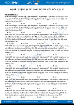 Bộ đề luyện tập bài toán peptit môn Hóa học 12 năm học 2019 - 2020