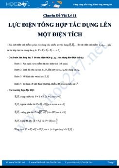 Bài tập chủ đề Lực điện tổng hợp tác dụng lên một điện tích môn Vật lý 11