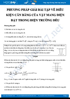 Bài tập Vật lý 11 về Điều kiện cân bằng của vật mang điện đặt trong điện trường đều