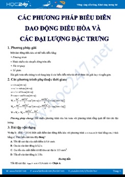 Các phương pháp biểu diễn Dao động điều hòa và các đại lượng đặc trưng môn Vật lý 12