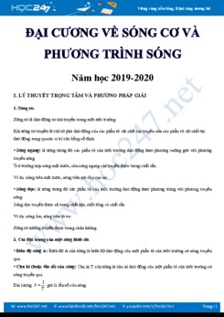 Đại cương về Sóng cơ và Phương trình sóng môn Vật lý 12 năm học 2019-2020