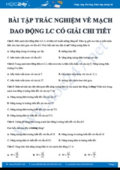 Tổng hợp bài tập trắc nghiệm về Mạch dao động LC có giải chi tiết năm 2019