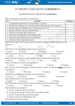 Lý thuyết và bài tập về cacbohidrat Hóa 12 năm học 2019 - 2020