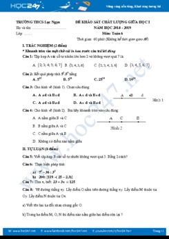 Đề thi giữa HK1 môn Toán 6 năm 2019 Trường THCS Lục Ngạn