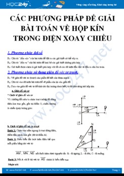 Các phương pháp để giải Bài toán về hộp kín trong Điện xoay chiều môn Vật lý 12
