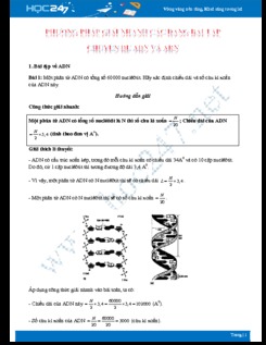 Phương pháp giải nhanh các dạng bài tập chuyên đề ADN - ARN Sinh học 12