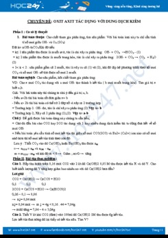 Chuyên đề oxit axit tác dụng với dung dịch kiềm môn Hóa học 9