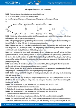 Bài tập Chương Kim Loại môn Hóa 9 năm học 2019 - 2020