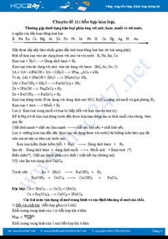 Chuyên đề hỗn hợp Kim loại môn Hóa học 9 năm 2019 - 2020