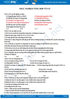 Trắc nghiệm lý thuyết Hóa hữu cơ