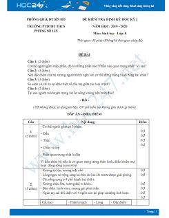 Đề thi giữa HK1 môn Sinh lớp 8 năm 2019-2020 - Trường PTDTBT THCS Phăng Sô Lin có đáp án