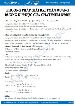 Phương pháp giải bài toán quãng đường đi được của chất điểm DĐĐH môn Vật lý 12