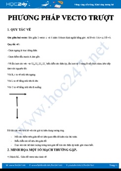 Phương pháp sử dụng Vecto trượt trong Dòng điện xoay chiều môn Vật lý 12
