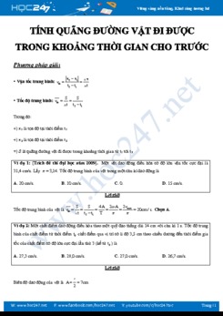 Phương pháp tính quãng đường vật đi được trong khoảng thời gian cho trước