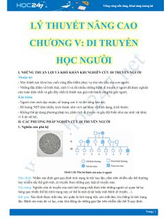 Lý thuyết nâng cao ôn tập chương V - Di truyền học ở người Sinh học 12