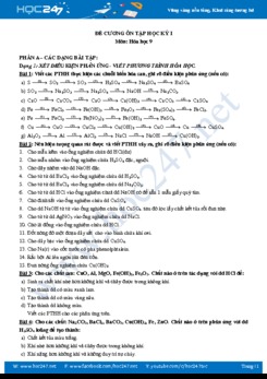 Đề ôn tập HK1 môn Hóa 9 năm học 2019 - 2020
