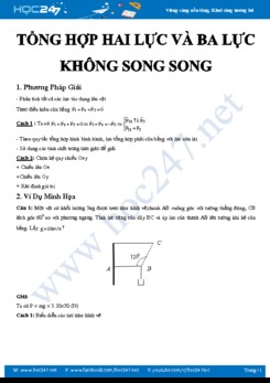 Phương pháp Tổng hợp hai lực và ba lực không song song môn Vật lý 10