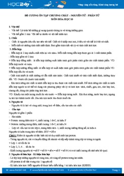 Đề cương ôn tập Chương Chất - Nguyên tử - Phân tử môn Hóa học 10