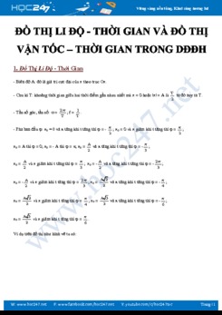 Bài toán về Đồ thị li độ - thời gian và Đồ thị vận tốc – thời gian trong DĐĐH