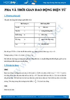 Phương pháp giải các bài tập về Pha và thời gian trong Dao động điện từ