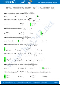 Đề cương ôn tập Chương 3 Đại số 10 năm học 2019 - 2020 có đáp án