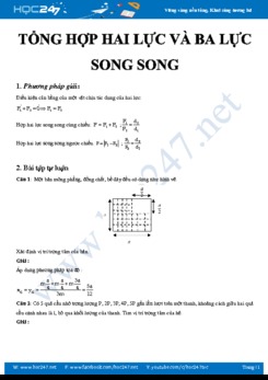 Phương pháp giải và các bài tập về Tổng hợp hai lực và ba lực song song
