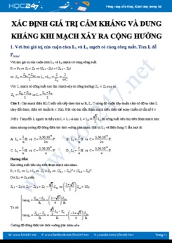 Xác định giá trị cảm kháng và dung kháng khi mạch xảy ra cộng hưởng