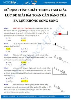 Sử dụng tính chất trong tam giác lực để giải Bài toán cân bằng của ba lực không song song